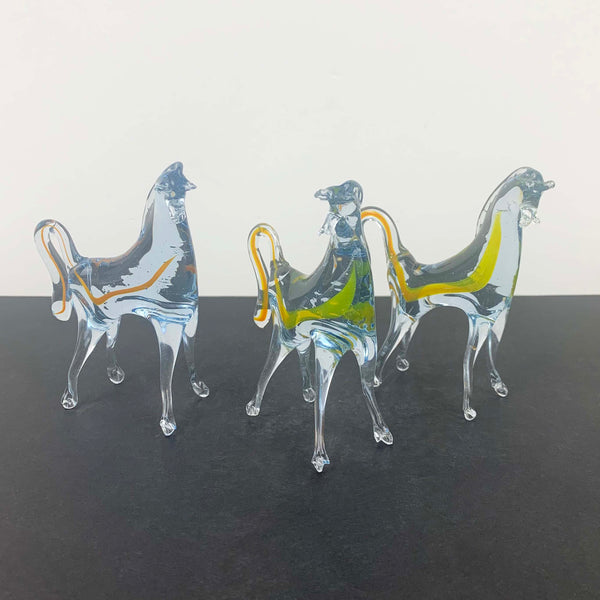 Hand blown glass horses collection