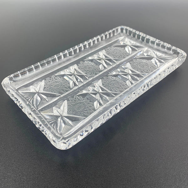 Decorative European crystal trays with star pattern - Set of 2