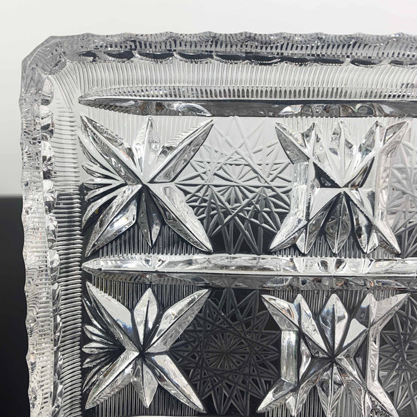 Decorative European crystal trays with star pattern - Set of 2