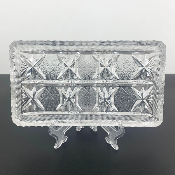 Decorative European crystal trays with star pattern - Set of 2