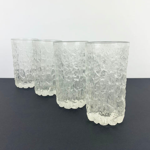 Goebel Germany rare ice glass tumblers set of 4