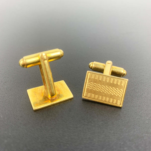 Mid century 14k gold plated cuff links