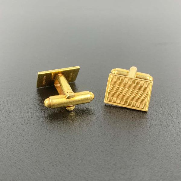 Mid century 14k gold plated cuff links