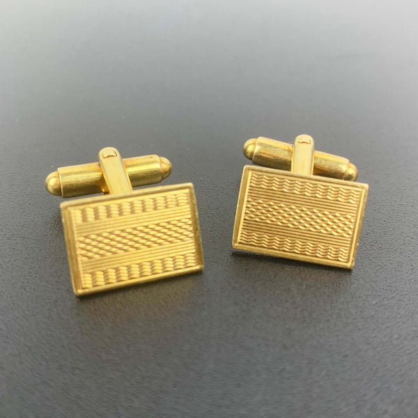 Mid century 14k gold plated cuff links