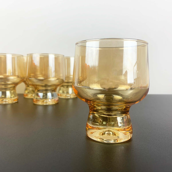 Crown Corning 'Regis' gold lustre glass - Set of 6