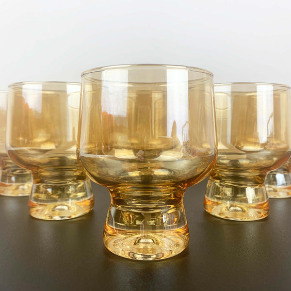 Crown Corning 'Regis' gold lustre glass - Set of 6