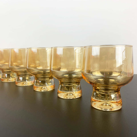 Crown Corning 'Regis' gold lustre glass - Set of 6