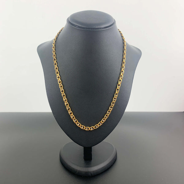 1980's gold cuban link necklace with rhinestone detail