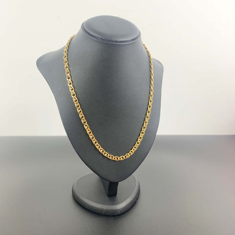 1980's gold cuban link necklace with rhinestone detail