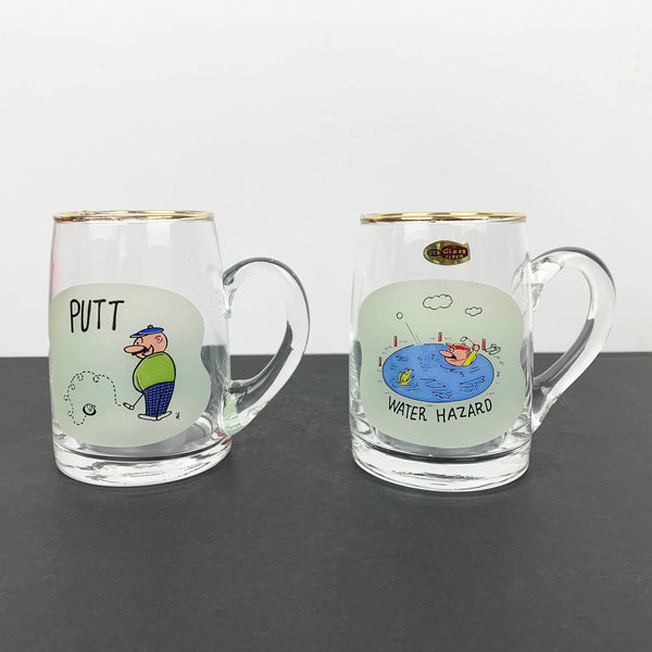 1950's golfers beer mug set