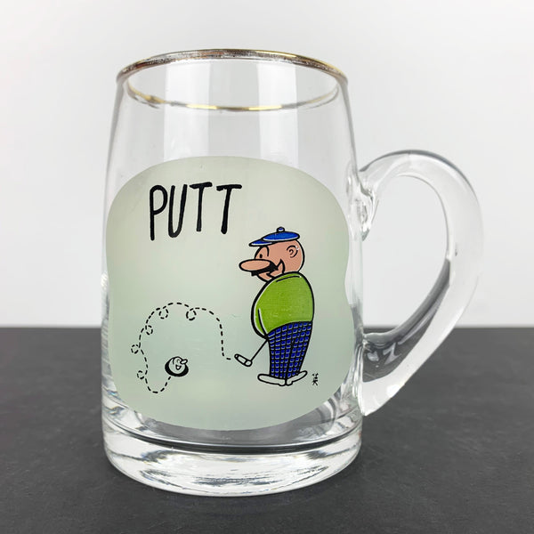 1950's golfers beer mug with Putt picture