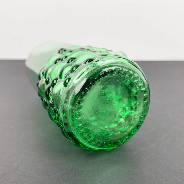 Unique green glass hobnail tumbler - Set of 5