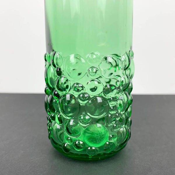 Unique green glass hobnail tumbler - Set of 5