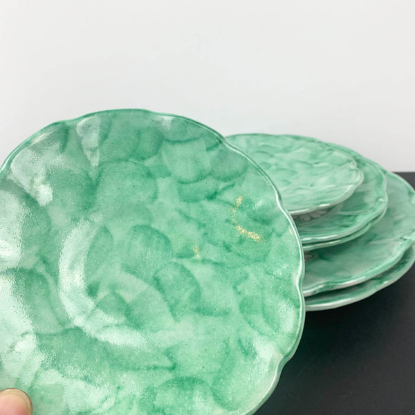 CAS Vietri hand painted green saucer