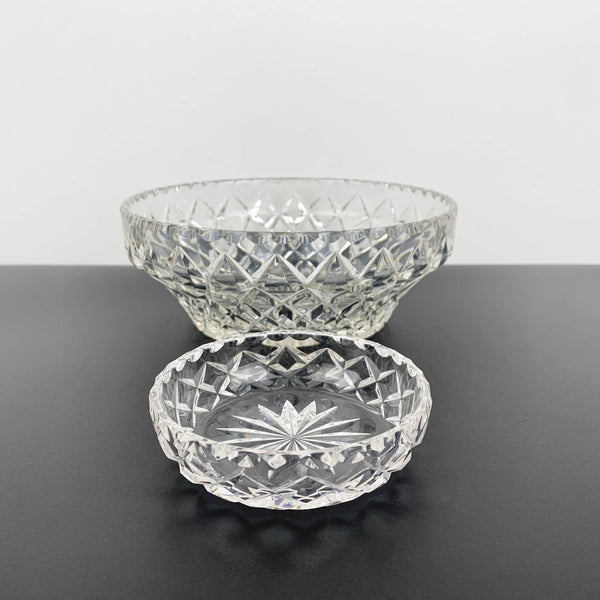 Grimwade diamond cut bowls by Crown Crystal Glass - Set of 2