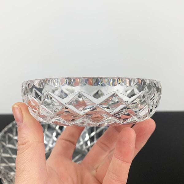 Grimwade diamond cut bowls by Crown Crystal Glass - Set of 2