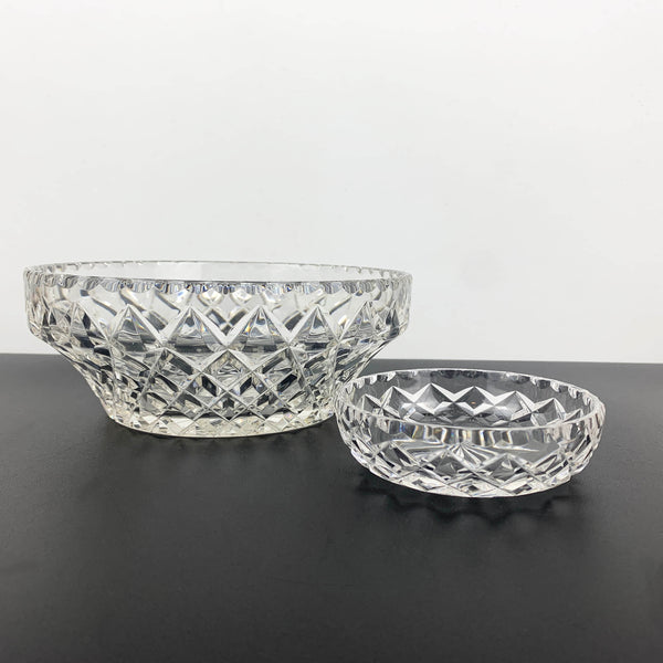 Grimwade diamond cut bowls by Crown Crystal Glass - Set of 2