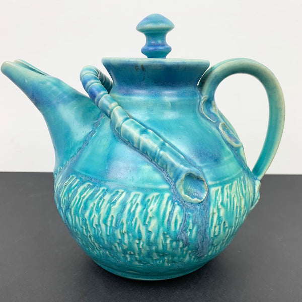 Australian Pottery aqua blue tea pot