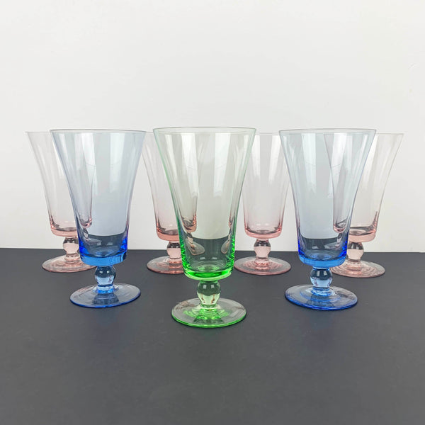 Mid century harlequin champagne cocktail glasses