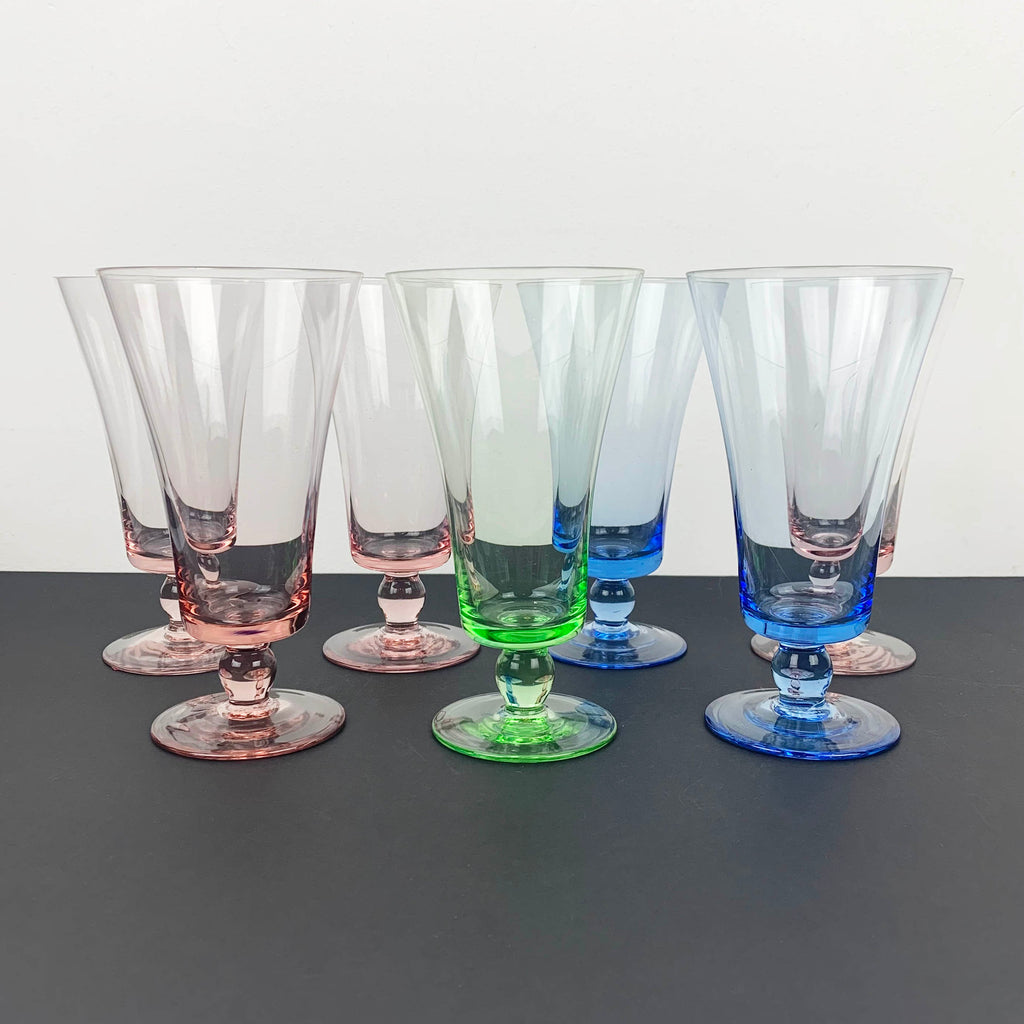 Bormioli Rocco Bahia Champagne Glasses | Stunning Blue and Green Footed  Goblets | Italian Glassware Set of *6* | Mermaid Glasses | Italy