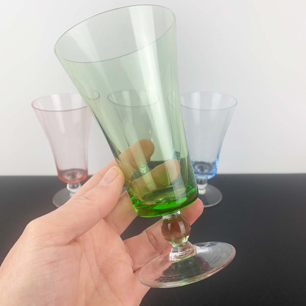 Mid century harlequin cocktail glass - Set of 4