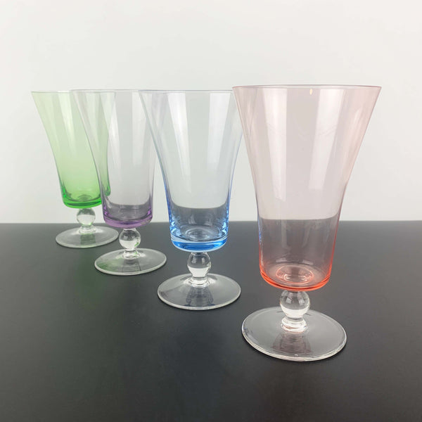 Mid century harlequin cocktail glass - Set of 4