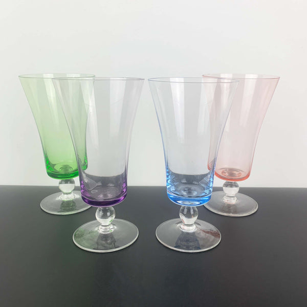 Mid century harlequin cocktail glass - Set of 4