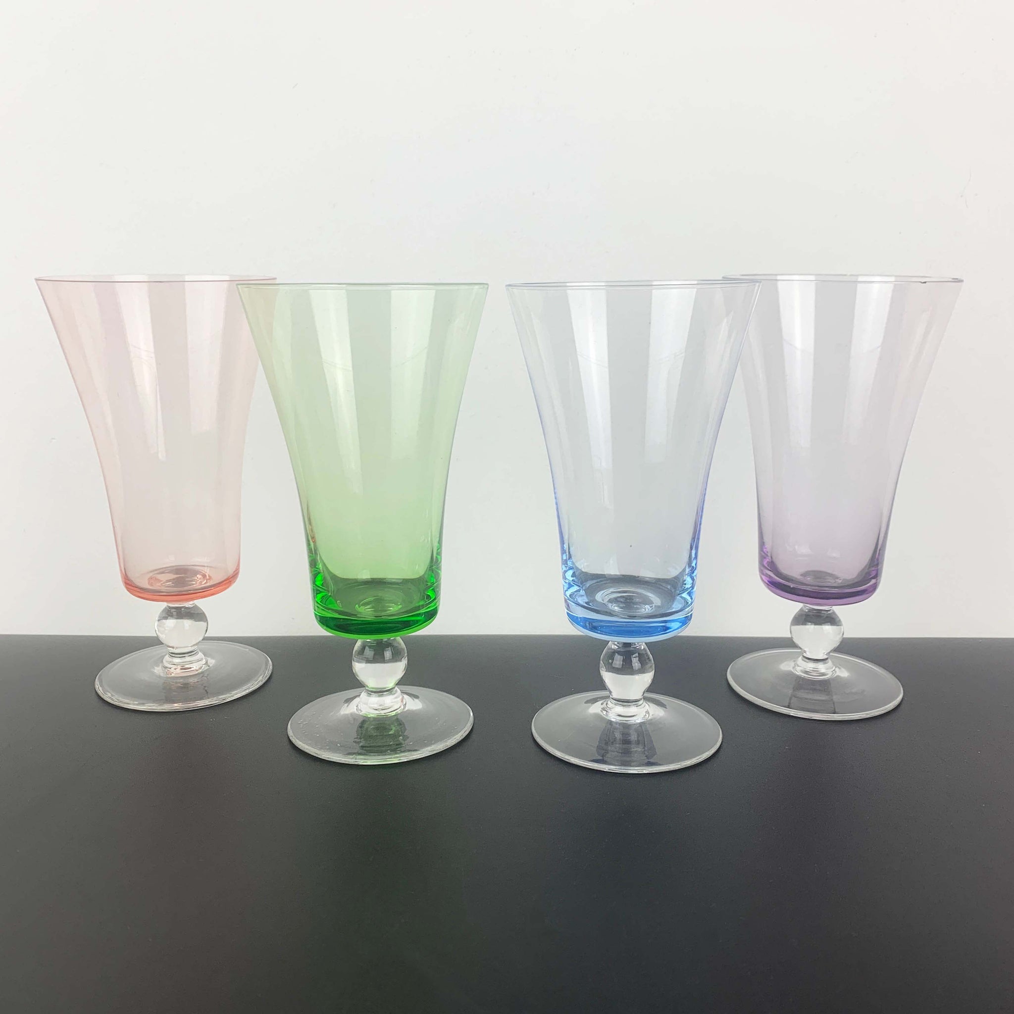 Mid century harlequin cocktail glass - Set of 4