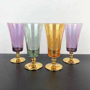 Mid century harlequin iridescent cocktail glass - Set of 4