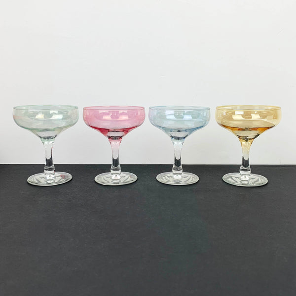 Harlequin lustre champagne saucers