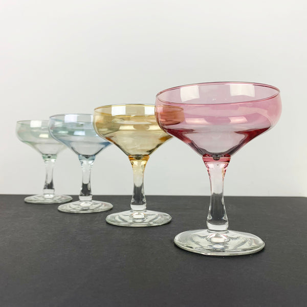 Harlequin champagne coupe in lustre finish