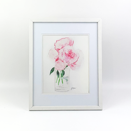 Hayley Walker Watercolour roses artwork framed