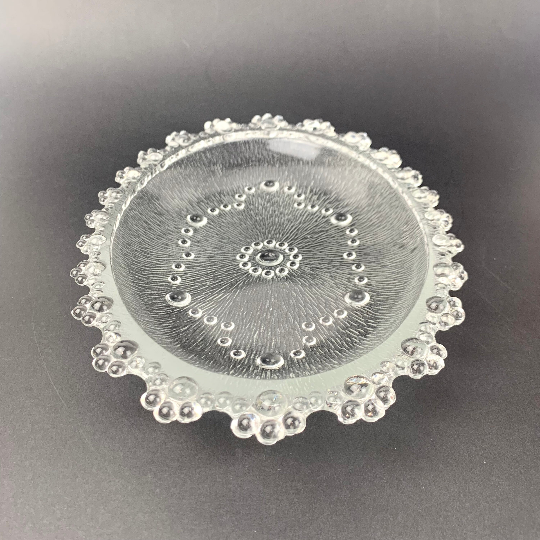 Vintage Italian bubble edged glass plate