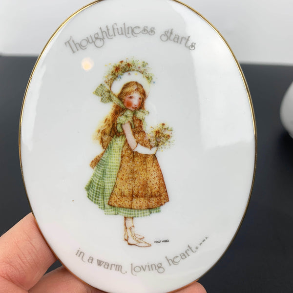 Holly Hobbie collectible bud vase and wall plaque