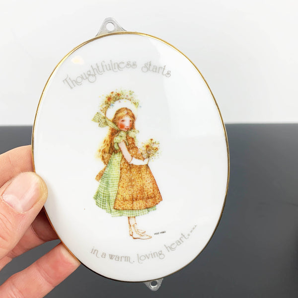 Holly Hobbie collectible bud vase and wall plaque