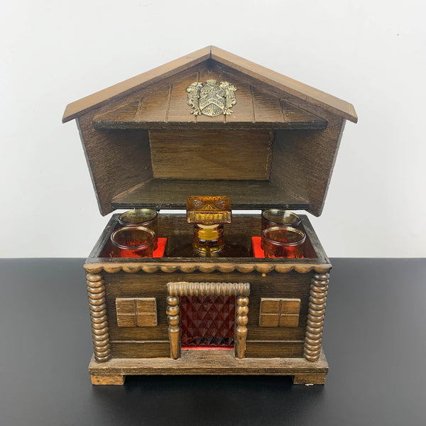 Timber cabin novelty hidden decanter set