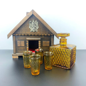 Timber cabin novelty hidden decanter set