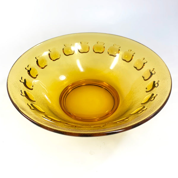 Amber glass apple rim cereal bowl