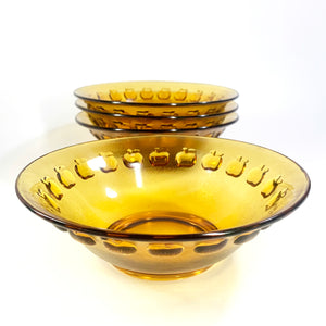 Amber glass apple rim bowl set