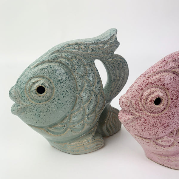 Shelf Pottery Stoneware Blue Fish