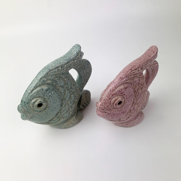 Shelf Pottery Stoneware Fish Set top view