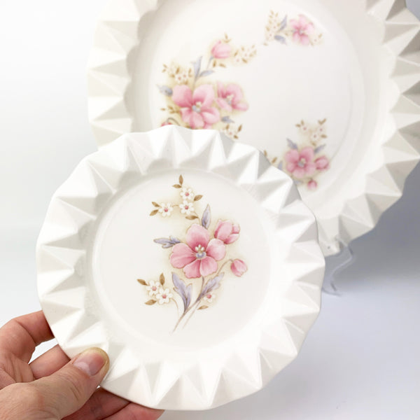 Pretty high tea cake plates with pink flower