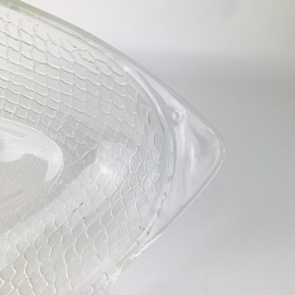 Glasbake Deep Whole Fish Baking Dish fish head detail on plate