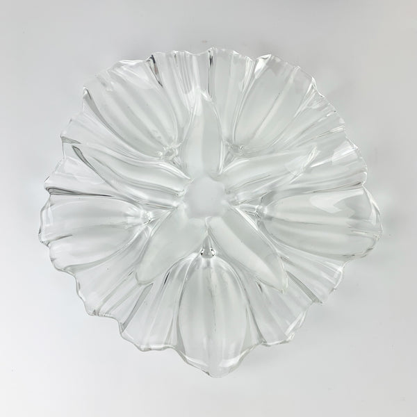 Frosted flower and tulip glass plate