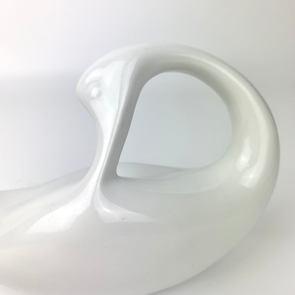 Naaman Porcelain white swan figurine close up