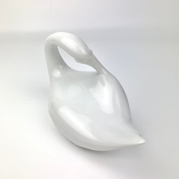 Naaman Porcelain white swan figurine side view