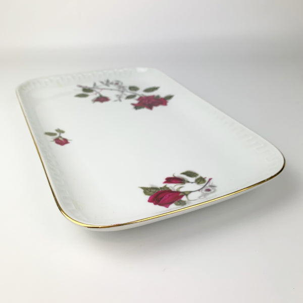 Wawel ceramic roses platter depth