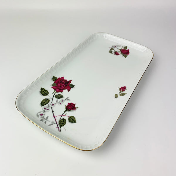 Wawel ceramic 1960's roses platter