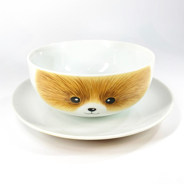 Teddy bear childrens matching plate and bowl set