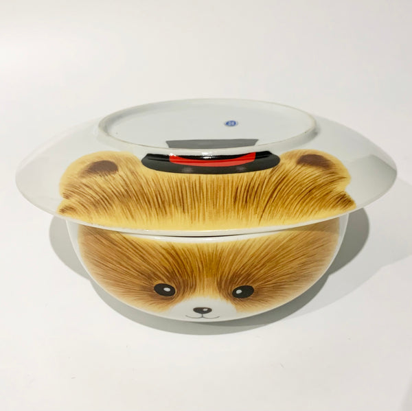 Teddy bear design upside down plate and bowl